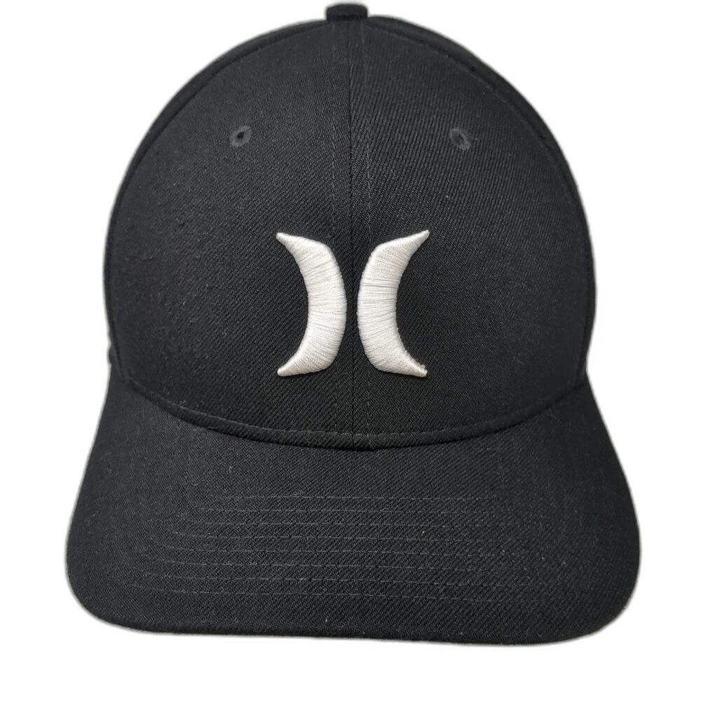 Hurley Baseball Cap Black One Size Boise State Embroidered Logo Stretch Fit Hat